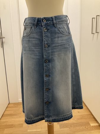 Jeansrock G-Star Raw Used Look mit Knopfleiste blau Gr.26