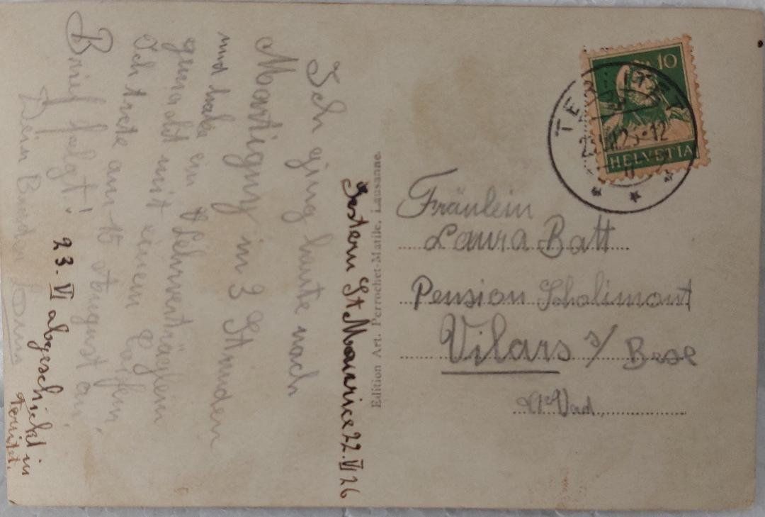 Cartoline postali: St MAURICE & la Dent du Midi - 1926 – Usato da Delémont venduto da Domdom1 1