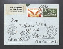 1930 Flugpost F4 + F14 Mit Luftpost von LUZERN nach WIEN