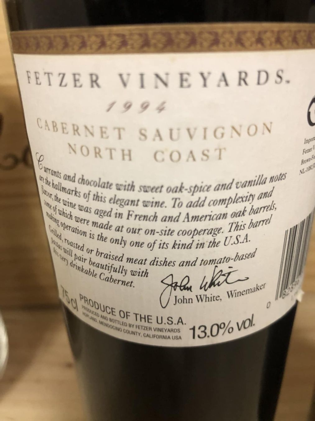 Rioja Vino: 2x 1994 CABERNET SAUVIGNON FETZER BARREL SELECT – Nuovo e nell'imballaggio originale da Münchenstein venduto da weinundspirituosen 3