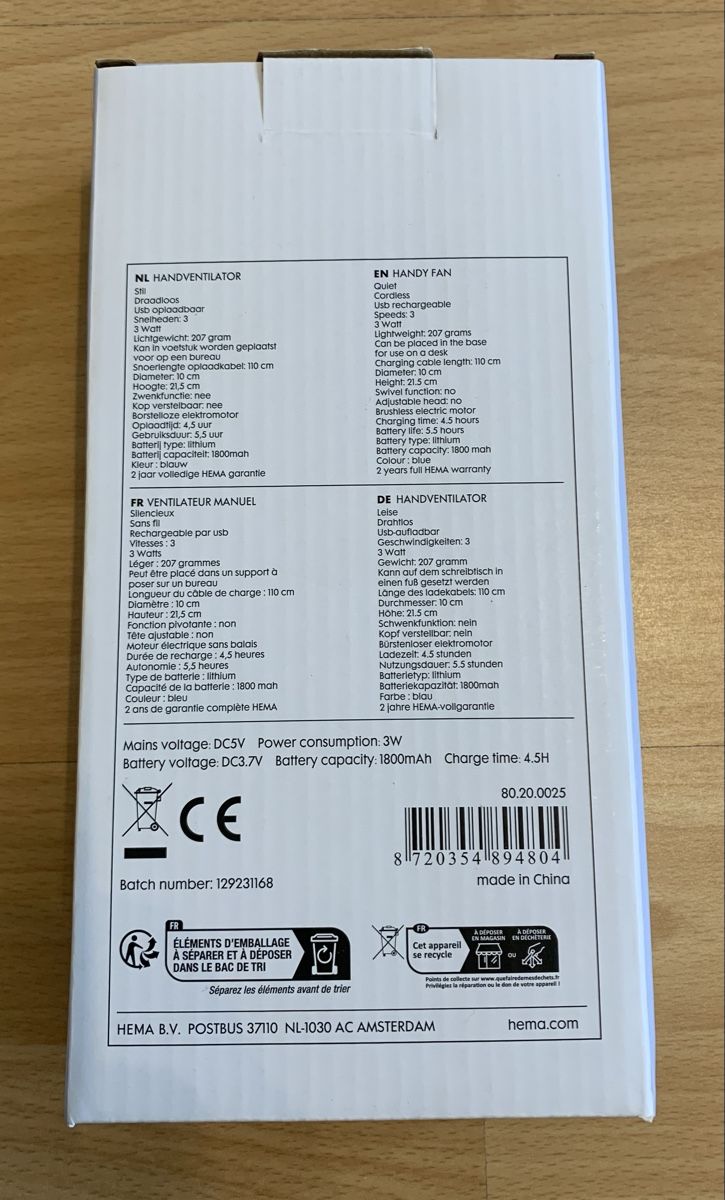 Ventilatori: Ventilateur HEMA portable USB - Neuf – Nuovo e nell'imballaggio originale da Biel/Bienne venduto da granitod 1