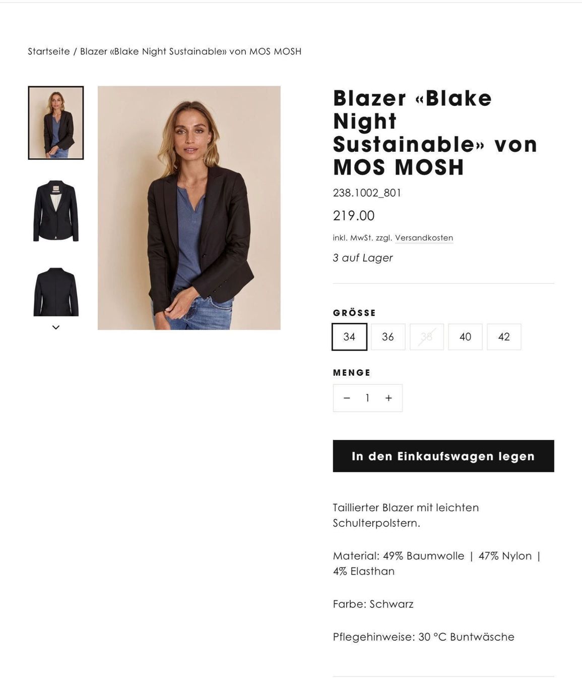 Mos mosh Giacche: Mos Mosh Blazer schwarz, NEU in L – Nuovo e nell'imballaggio originale da Kreuzlingen venduto da shopaholicatheart_3 3