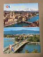AK Zürich 2bildrig Grossmünster Quaibrücke Uetliberg