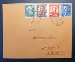 PRO JUVENTUTE SERIE 1942 AUF BRIEF NACH ST.GALLEN