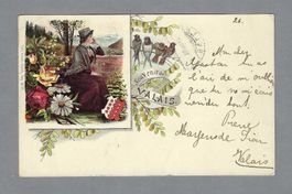 SOUVENIR DU VALAIS, LITO, 0 MAYENS DE SION 1900, SAUBER