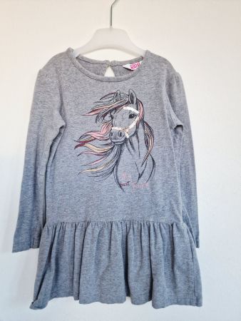 Mädchen Kleid Migos  Gr. 110 4-5Y Pferd Grau