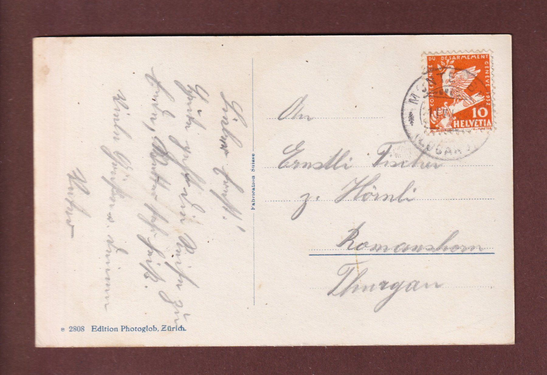 Cartoline postali: LUGANO - Piazza Giardino - 1932 – Usato da Pully venduto da nicecards 1