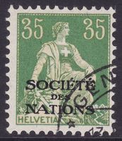 Dienstmarke SDN SBK-Nr. 7 (Helvetia 1922) gestempelt
