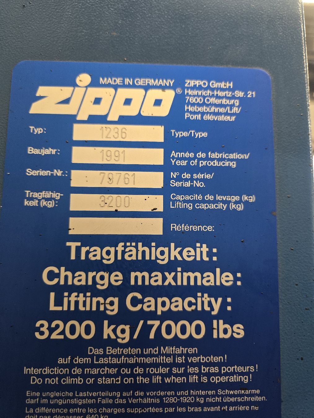 Hebebühne & Wagenheber: Zippo Lift Hebebühne  – Gebraucht aus Eich von camaro14 1