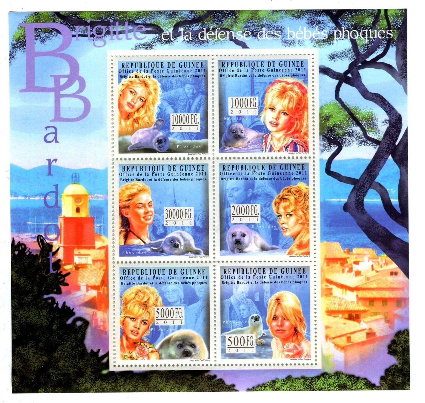 Tutti i francobolli: Block "Brigitte Bardot". Guinea. – Nuovo e nell'imballaggio originale da Basel venduto da Butsch5