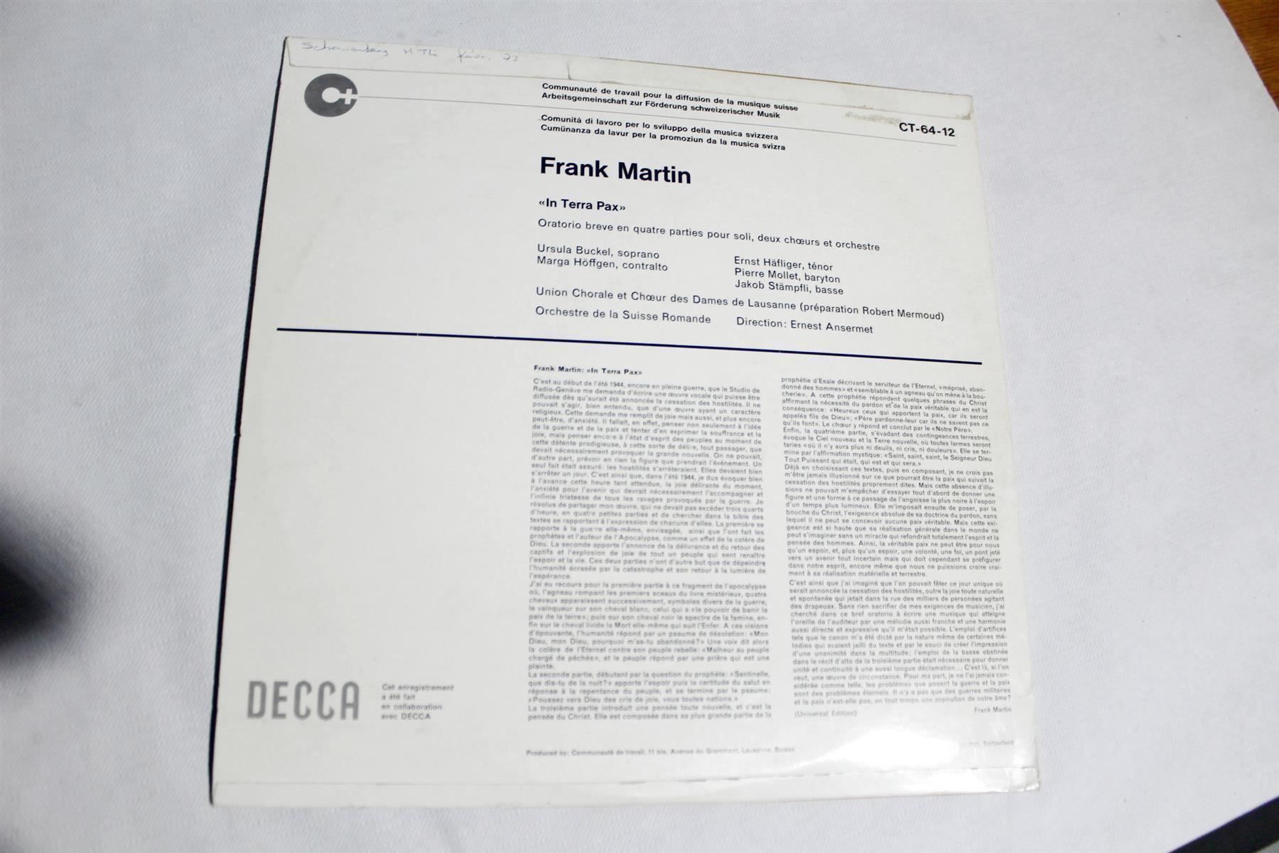 Fumetti: FRANK MARTIN: In Terra Pax – Usato da Bern venduto da vinyl-heaven 4
