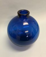 Blaue Vintage Kugelvase aus Glas