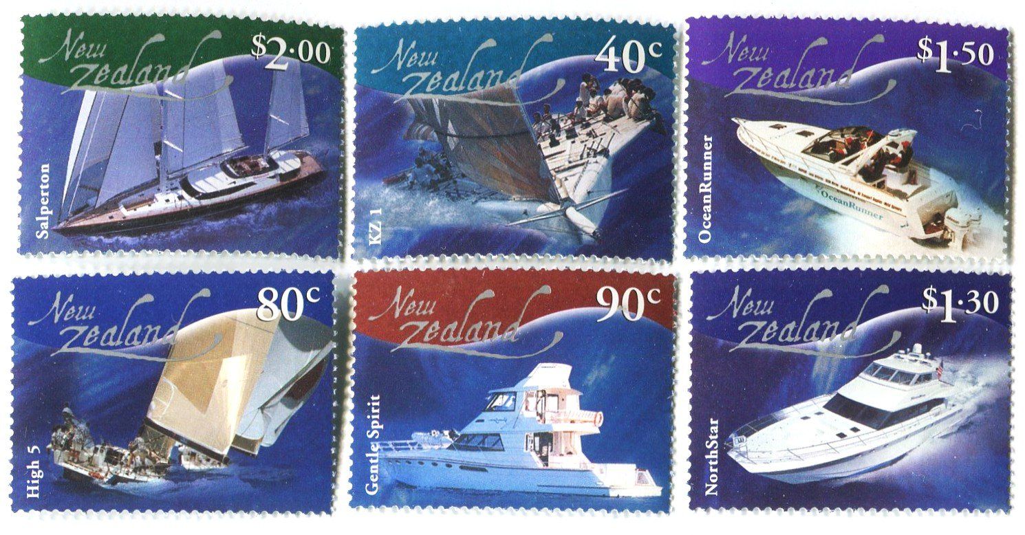 Tutti i francobolli: Briefmarken "Motorboote, Motoryachten". Neuseeland. – Nuovo e nell'imballaggio originale da Basel venduto da Butsch5