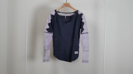 Norweger Pullover Sweatshirt Sweater Muster navy lila
