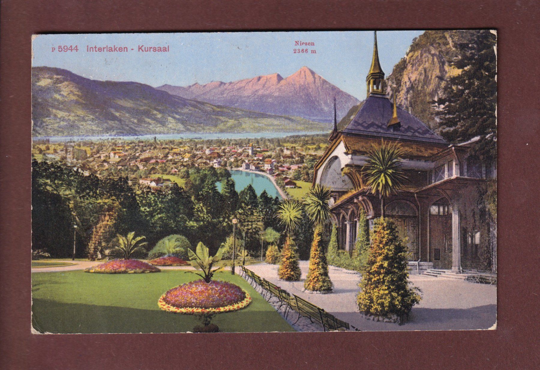 Cartoline postali: INTERLAKEN - Kursaal - 1917 – Usato da Pully venduto da nicecards