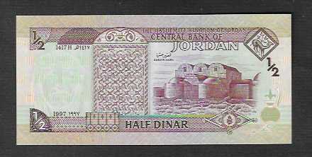 Banconote: Jordan  1/2  Dinar  1997  Bankfrisch – Nuovo (secondo la descrizione) da Gordola venduto da coinsandnotes 1