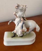Herend Porzellanfigur Ungarischer Bauer mit Pferd Handbemalt