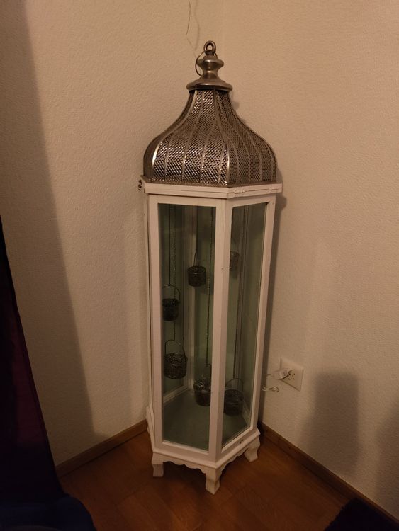 Marokkanische Metall-Glas-Laterne – Sternförmiger Wand-Kerzenhalter Für Hochzeit & Deko | Mittelgroß, Blau