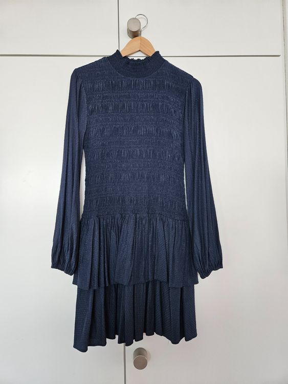 Ted Baker Kleid, Grösse 4, Dunkelblau/Weiss, Strickkleid (Neu (gemäss