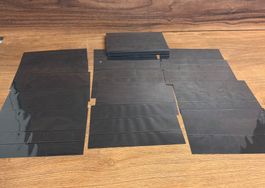 Briefmarken / Bastelpapier, Fotokarton A4, Schwarz, 49 Stk,