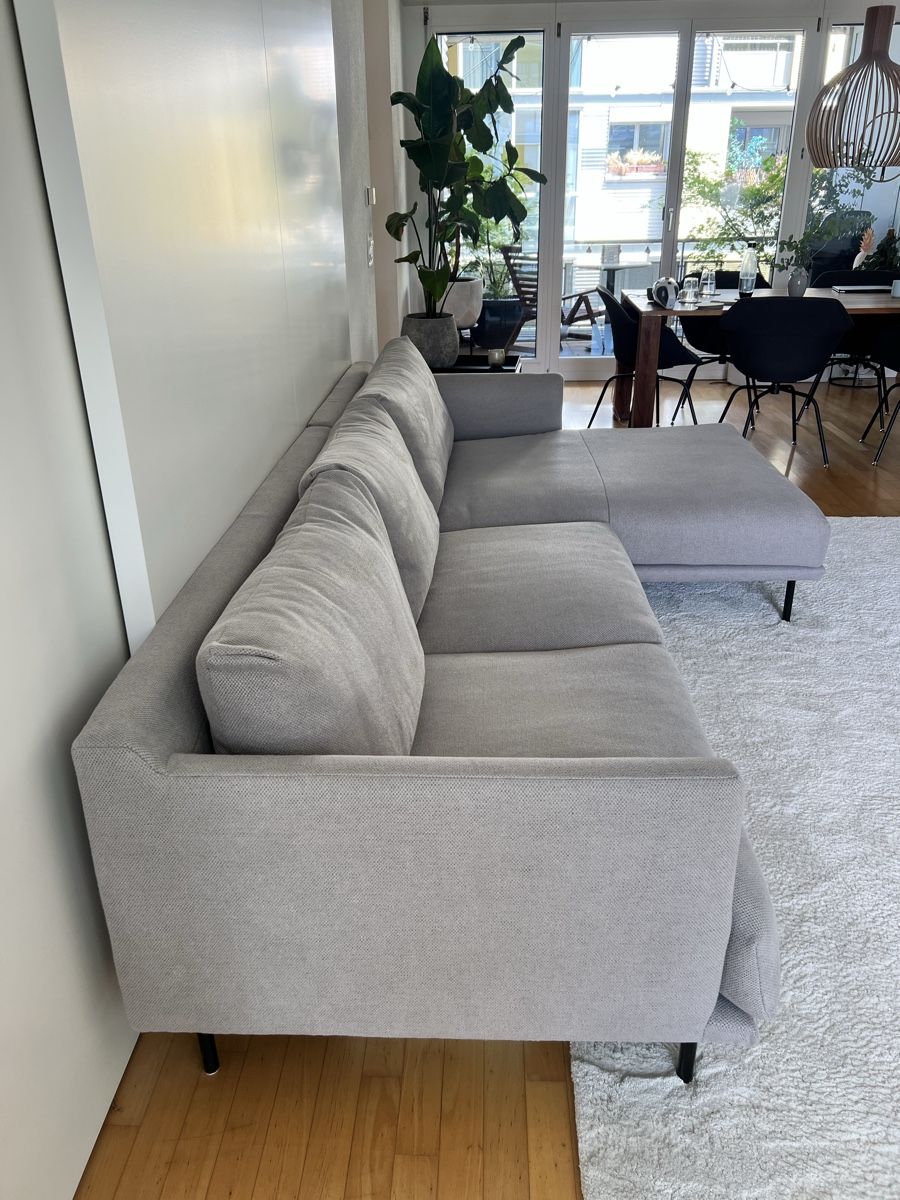 Divani: Ecksofa, L-Form, Longchaise rechts, hellgrau, Stoff – Usato da Zürich venduto da Mariesieger 9
