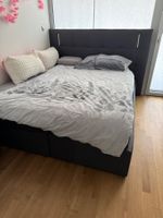 LED-Boxspringbett BILBAO 160 × 200 cm Anthrazit