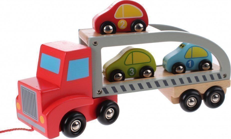Giocattoli: Autotransporter aus Holz - Spielzeugauto – Nuovo e nell'imballaggio originale da Biel/Bienne venduto da Spiel-Markt 2