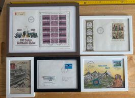 Briefmarken Sammlung gerahmt 5 Stück gebraucht