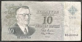 Finnische 10 Markkaa Banknote von 1963