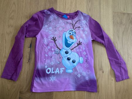Disney Gr. 140 Langarmshirt Frozen Olaf Winter Schneeflocken