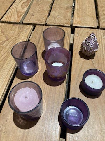 Kerzenständer: 7-teilieges teelichter serie violett – Gebraucht aus Schwarzenberg LU von kindler007