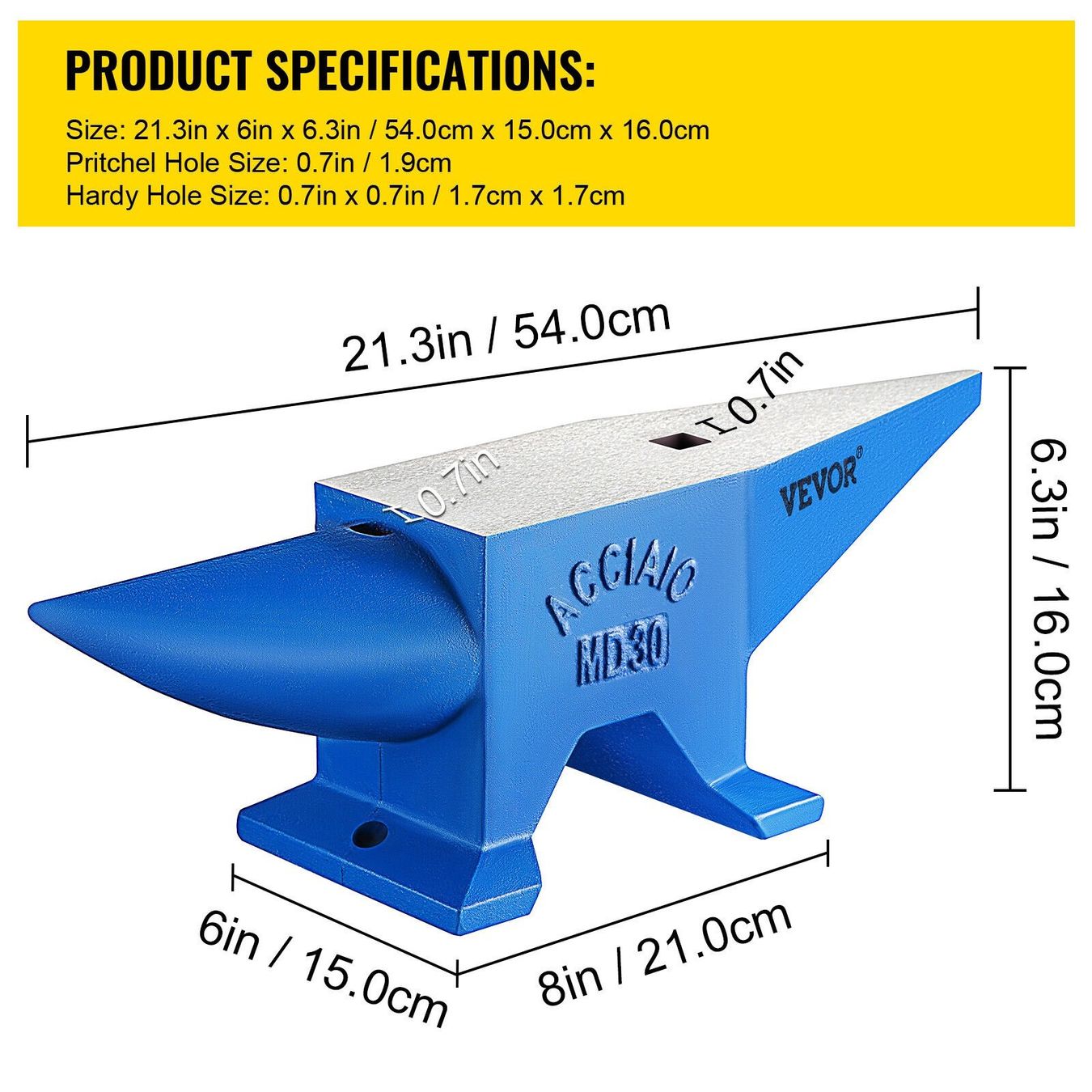 Attrezzi da lavoro: Schmiede Amboss 30kg - Robust - 2 Horn - Blau – Nuovo e nell'imballaggio originale da Wallenwil venduto da toesstal-vertrieb 7
