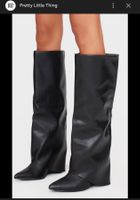 PRETTY LITTLE THING SCHWARZE STIEFEL GR 39