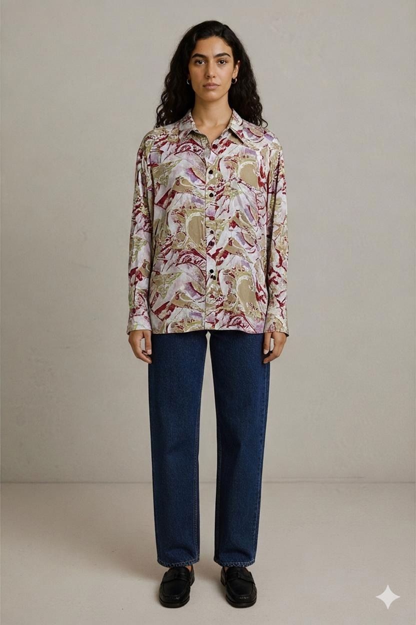 Camicie: C&A la mode Hemd mit abstraktem Muster - Größe 41/42 – Nuovo (secondo la descrizione) da Zug venduto da vinokilo