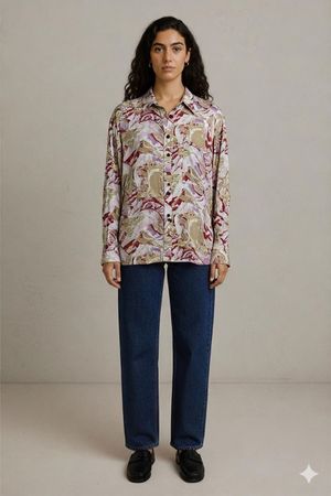 C&A la mode Hemd mit abstraktem Muster - Größe 41/42