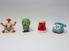 4 Figuren zum aufziehen Monster Kanne Telefon Wecker