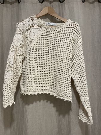Zara Strickpullover, Grösse S, Off-White - Versand +9.-