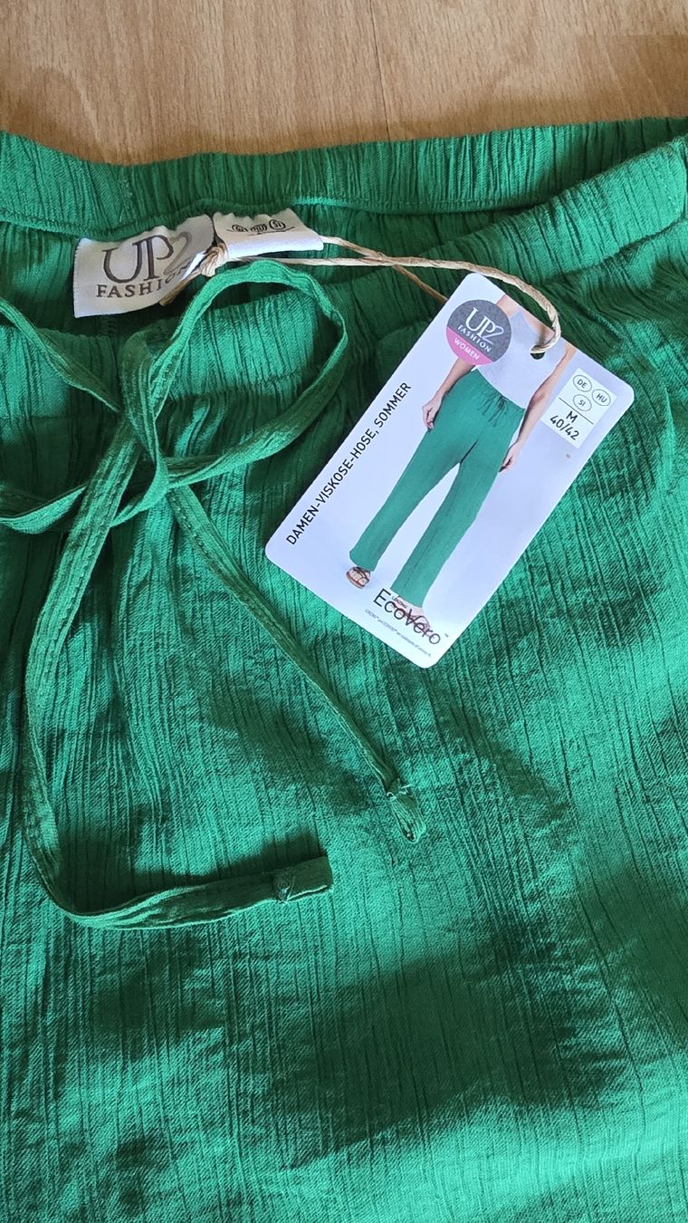 Hosen: Green Viscose Wide Leg Summer Pants - Size M – Neu (gemäss Beschreibung) aus Klingnau von fairy.princess 4