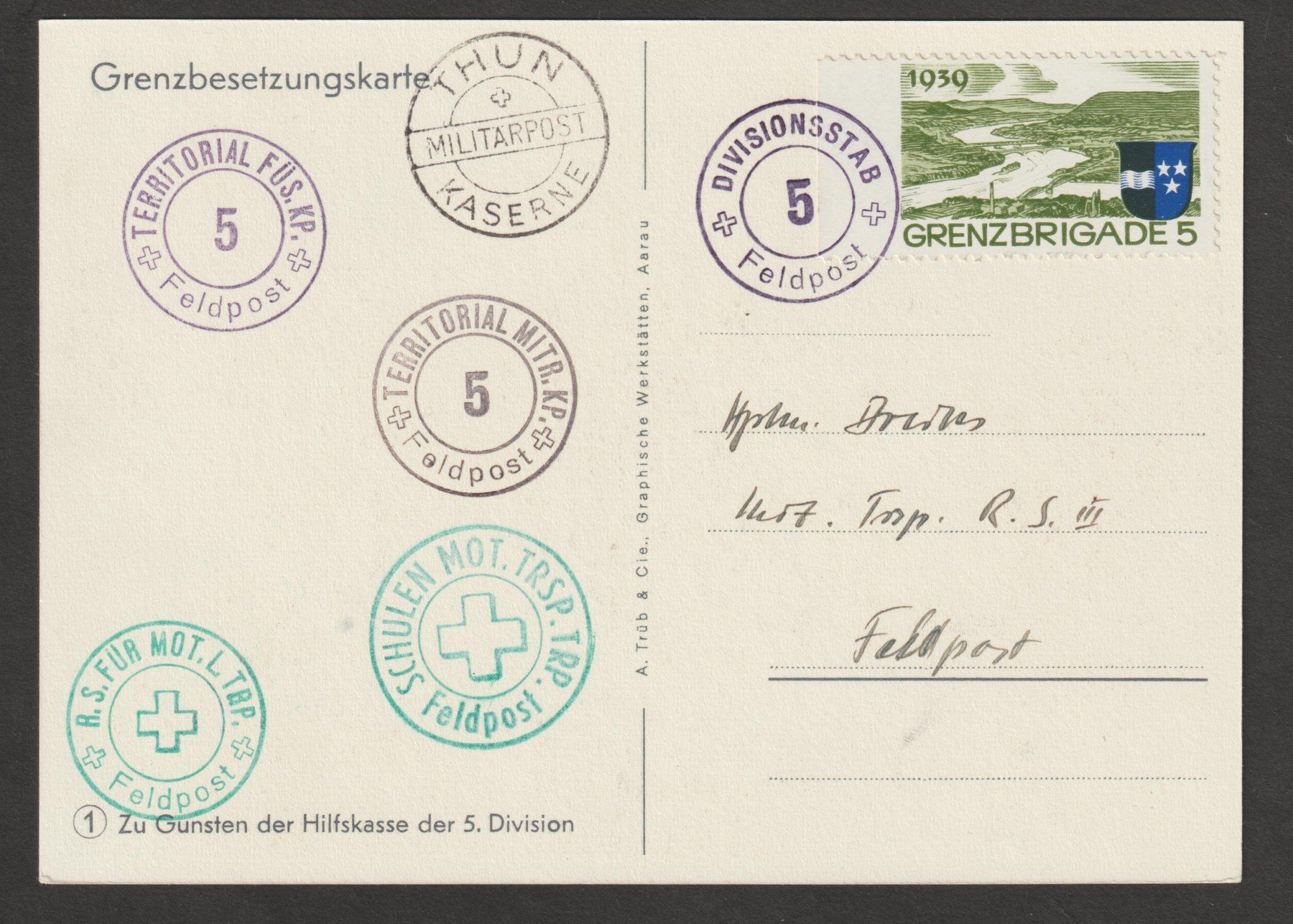 Cartoline postali: WK2 Einheitskarte Kommando Nr. 26 – Usato da Siebnen venduto da Fstaehli 1