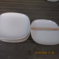 Geschirr Teller, 8 Speiseteller zusammen, weiss, gebraucht