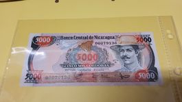 Nicaragua 5000 Cordobas Schein Banco Central de Nicaragua