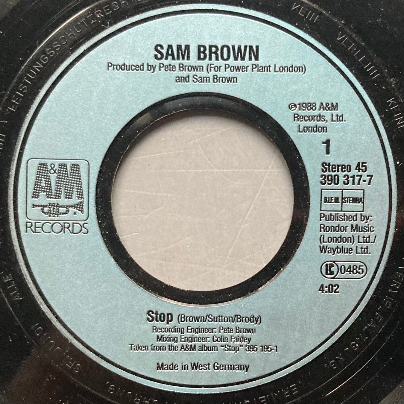 Schallplatten: SAM BROWN - STOP! – Gebraucht aus Poliez-Pittet von Newtown-Records 2