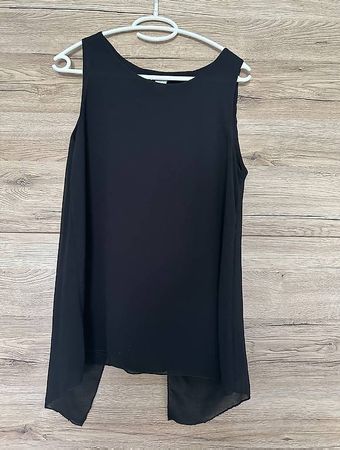 Schwarze ärmellose Bluse Damen Gr. S/36  Zebra