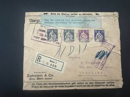 1925 R- Brief nach New York Siegel div. Stempel super (3817)