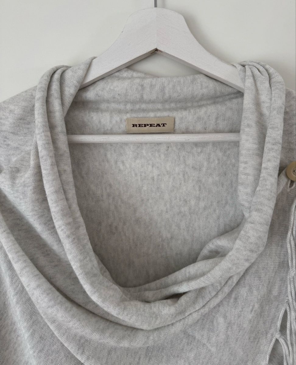 Repeat Maglioni & Felpe: REPEAT Damen Strick Poncho Cardigan Gr. S Hellgrau  – Nuovo (secondo la descrizione) da Flumenthal venduto da SecondLove_CH 1