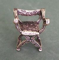 Antiker kleiner Stuhl für Puppenstube 925 Silber Niederlande