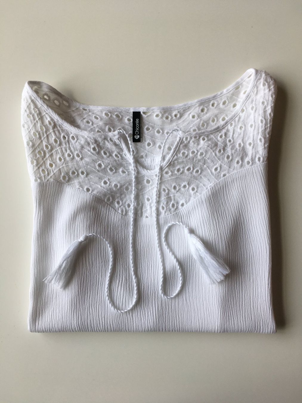 Top: Chemisier blanc léger à broderie - M – Usato da Troinex venduto da Irisglo 6
