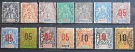 Mayotte Franz. Kolonien Lot mit alten Werten */gest. 1891/19