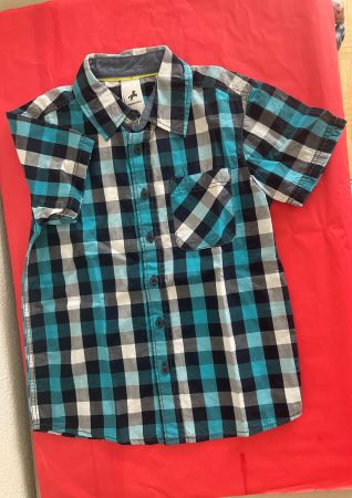 Kurzarmhemd Karo Gr. 122 Sommerliches Hemd für Jungs 👕 neu