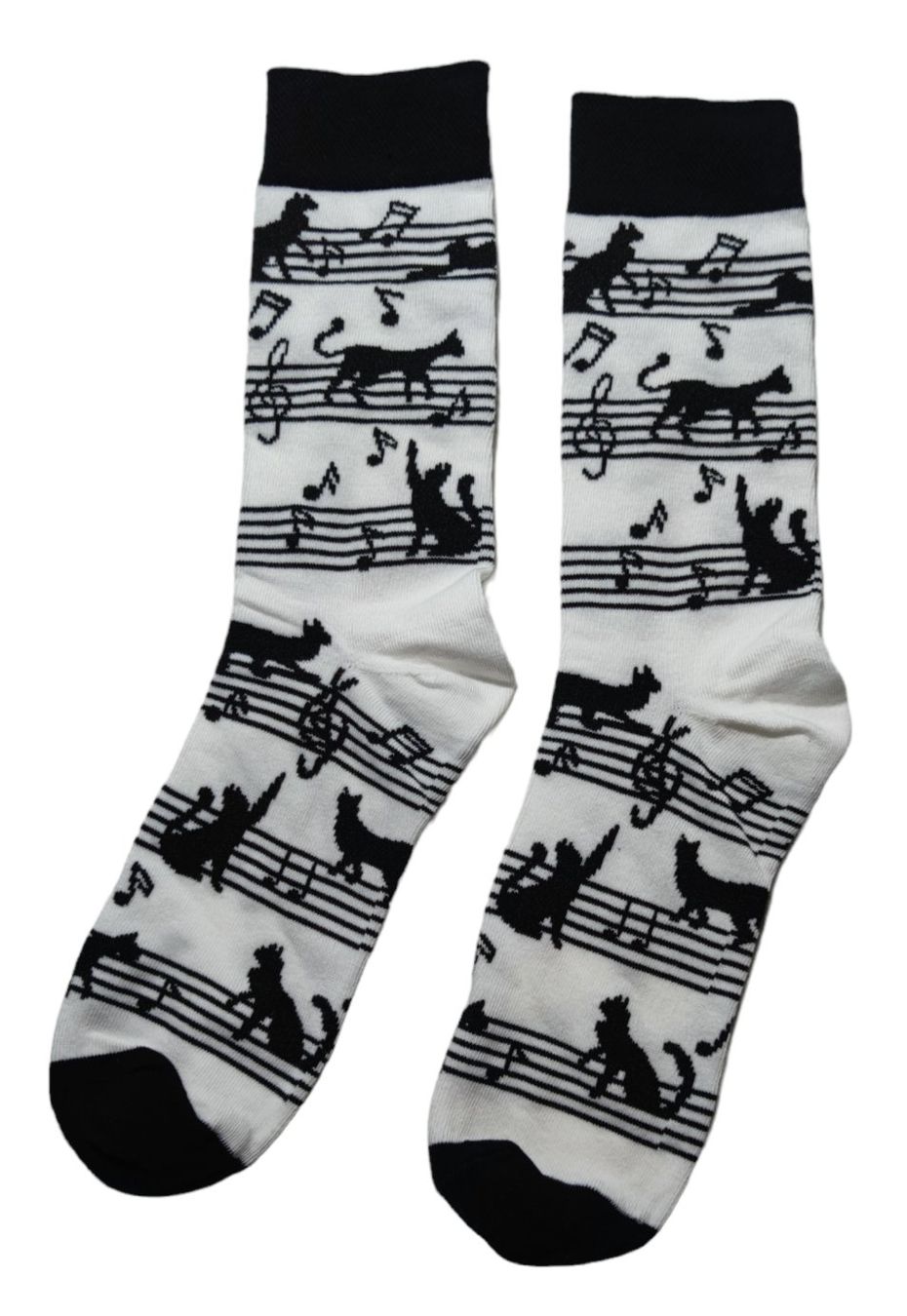 Calze: Socken Noten / Notes / Katzen / Cats / Notenschlüssel – Nuovo e nell'imballaggio originale da Zürich venduto da amysmith 1